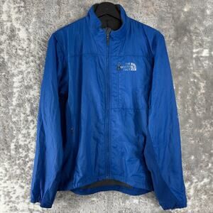 The North Face Size S Full Zip Mock Neck Jacket Blue Long Sleeve Outdoor